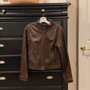 AMERICAN EAGLE BROWN LEATHER JACKET